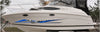 checkers stripes vinyl graphics on boat